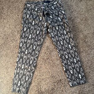 Gray and White Patterned Pants